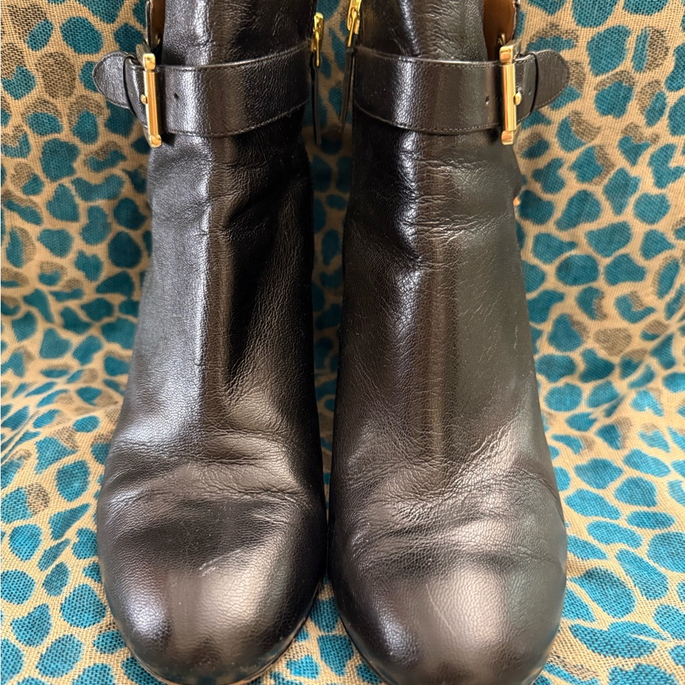 Black Leather Ankle Boots